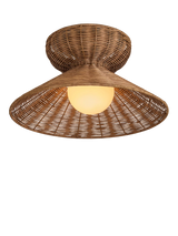 John Lewis MADE Dorian Rattan Flush Ceiling Light, Natural- Buy online at McGrocer