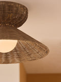 MADE Dorian rattan flush ceiling light natural, UK version