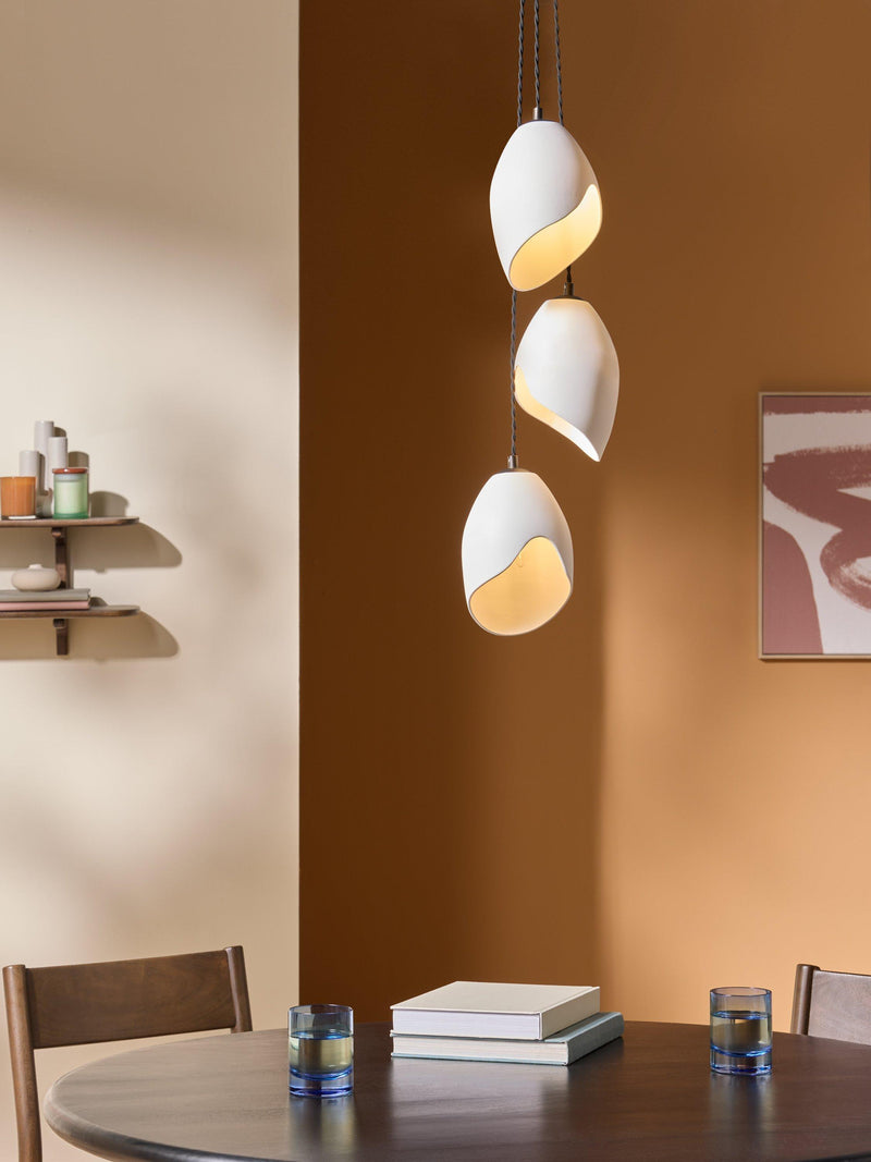 MADE Emrys cluster pendant light in cream and black, UK version