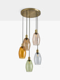 MADE Isla cluster pendant ceiling light with five glass shades - British product