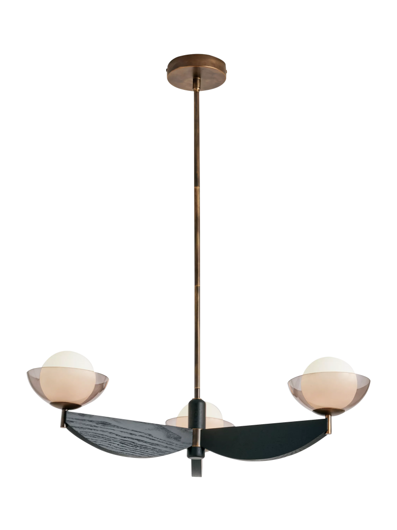 MADE Layla three-arm pendant ceiling light black (British brand)
