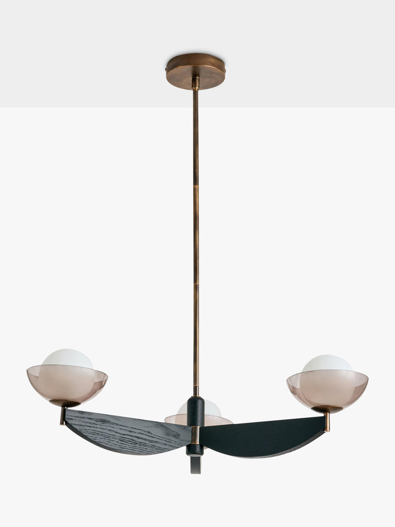 MADE Layla three-arm pendant ceiling light black (British brand)