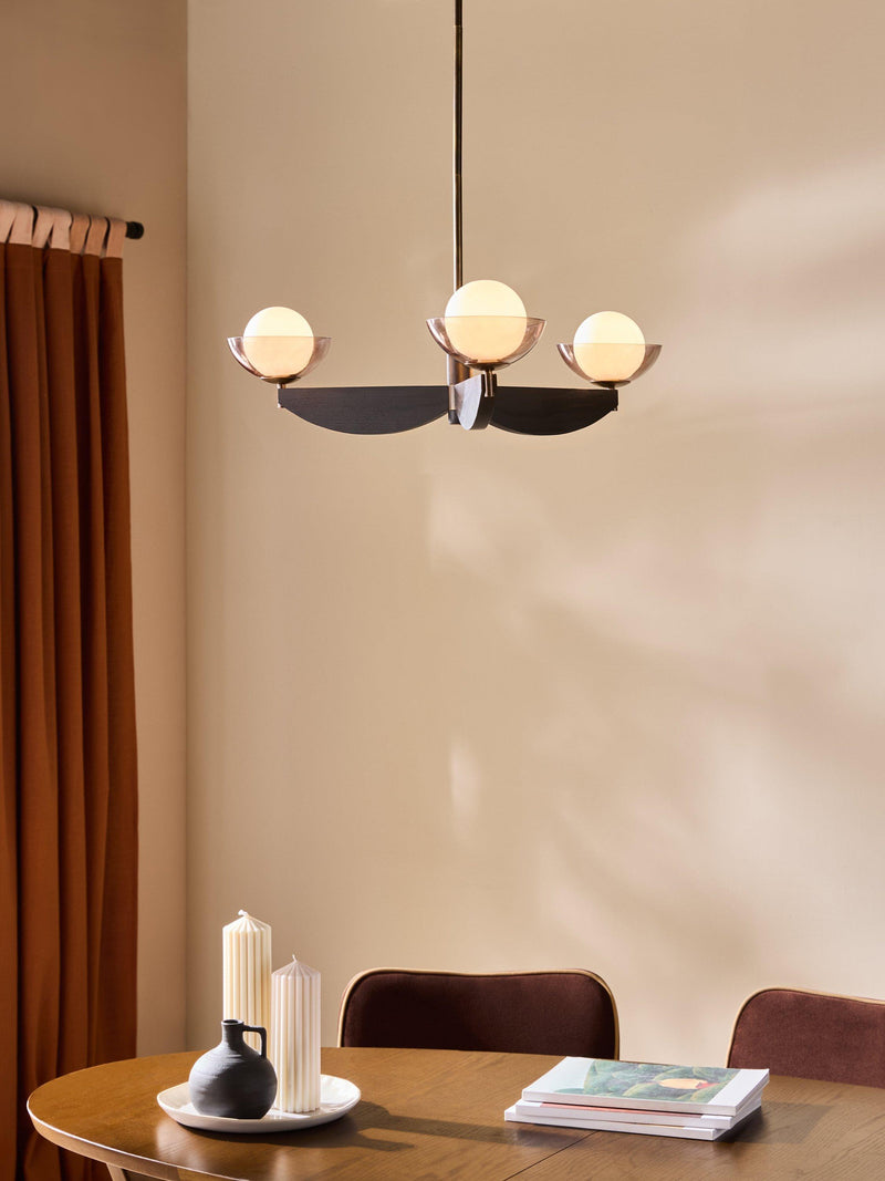 MADE Layla three-arm pendant ceiling light black (British brand)
