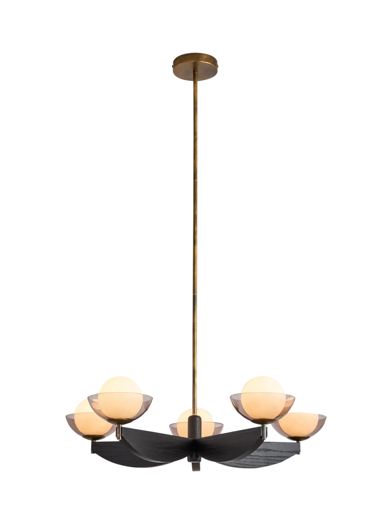 MADE Layla five-arm pendant ceiling light black (British brand)