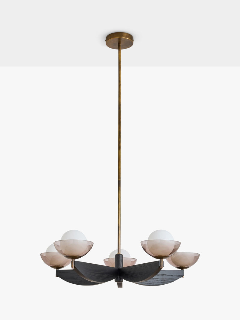 MADE Layla five-arm pendant ceiling light black (British brand)