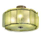 John Lewis MADE Sacha Green Glass Flush Ceiling Light- Buy online at McGrocer