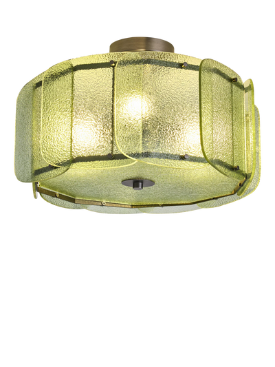 John Lewis MADE Sacha Green Glass Flush Ceiling Light- Buy online at McGrocer