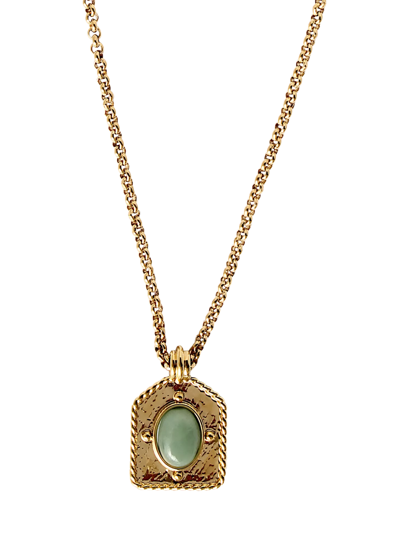 By Alona Aiden Aventurine necklace gold plated, imported from the UK