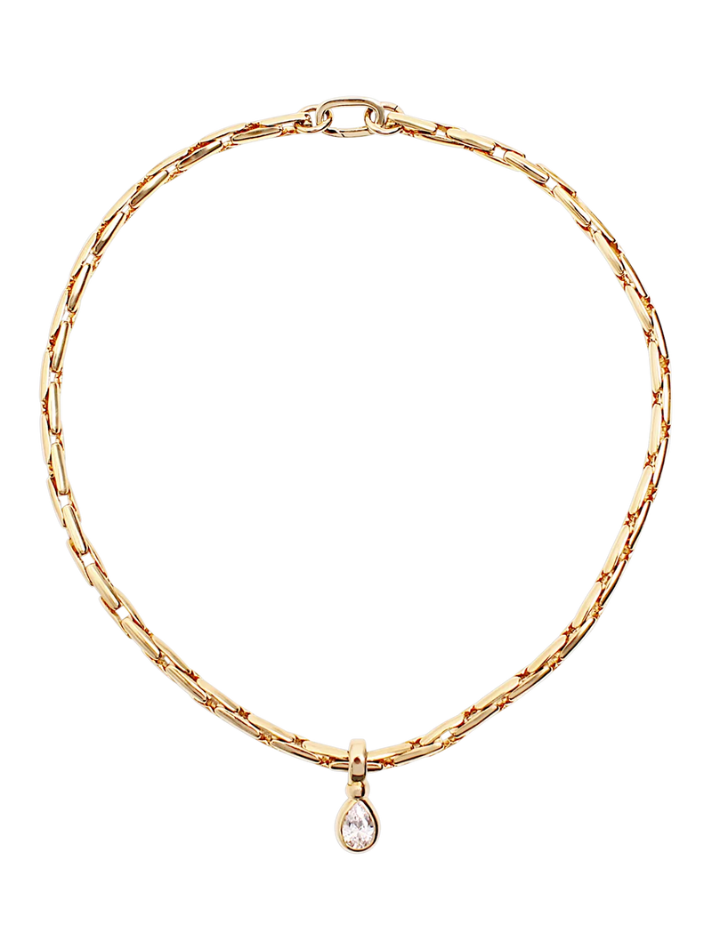 By Alona teardrop necklace gold plated cubic zirconia (British brand)