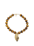 By Alona Tiger's Eye gold beaded necklace 43cm (British brand)