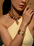 By Alona Tiger's Eye gold beaded necklace 43cm (British brand)