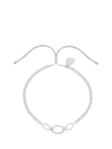 John Lewis Estella Bartlett Shine Bright Louise Cubic Zirconia Oval Link Beaded Bracelet, Silver- Buy online at McGrocer