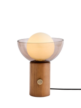 John Lewis MADE Layla Glass Orb Table Lamp, Walnut- Buy online at McGrocer