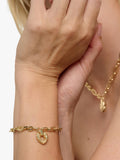 TUTTI gold chunky chain heart bracelet with adjustable length, UK version