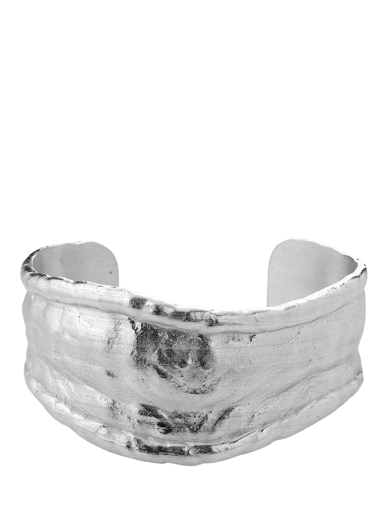 TUTTI Statement Open Cuff Bangle, Silver