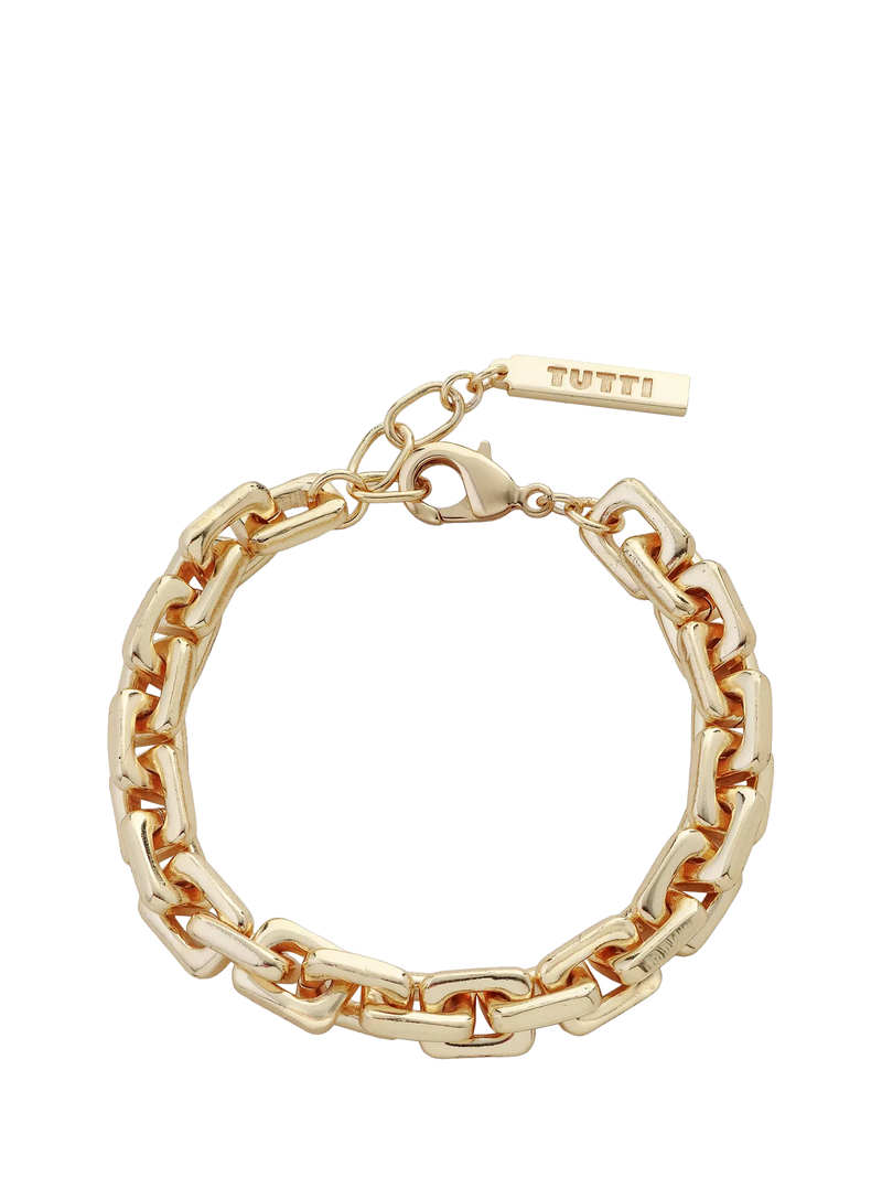 TUTTI square link chain bracelet gold - British product