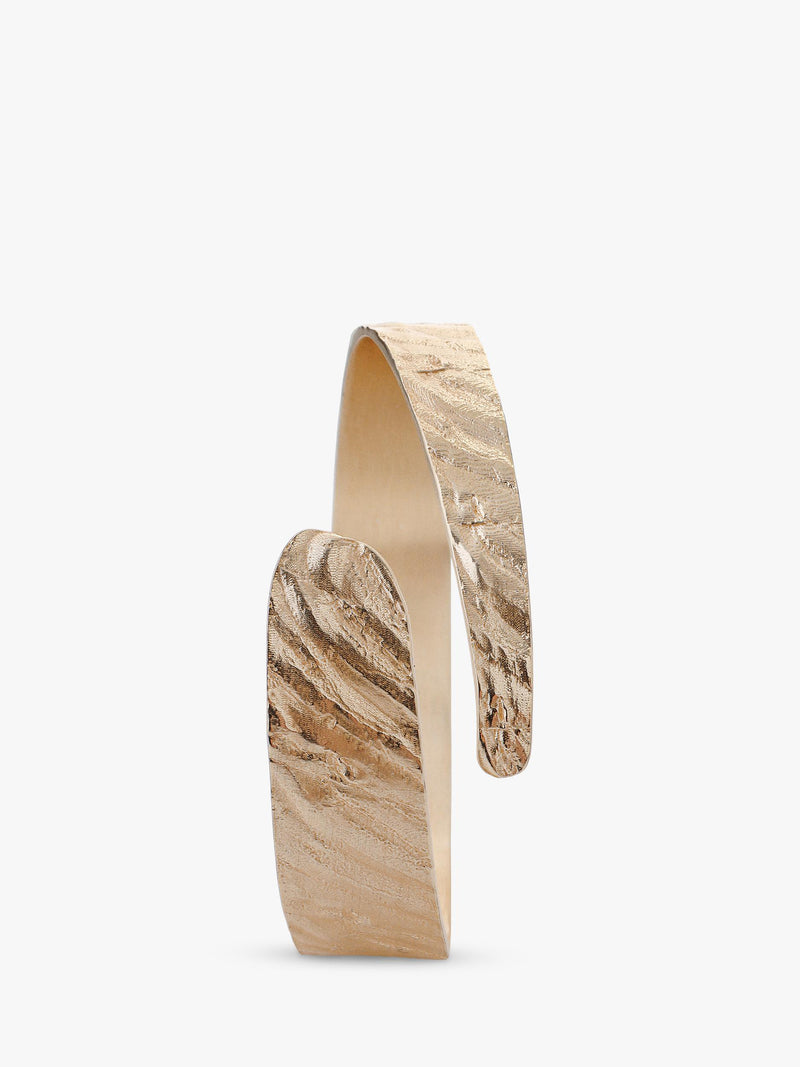 TUTTI textured gold wrap bangle 6.3cm, imported from the UK