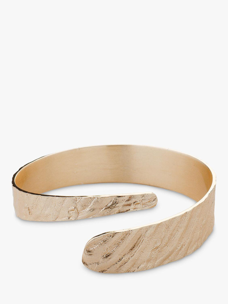 TUTTI textured gold wrap bangle 6.3cm, imported from the UK