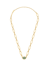 John Lewis Estella Bartlett THE EDIT Oval Aventurine Chain Link Necklace, Gold- Buy online at McGrocer
