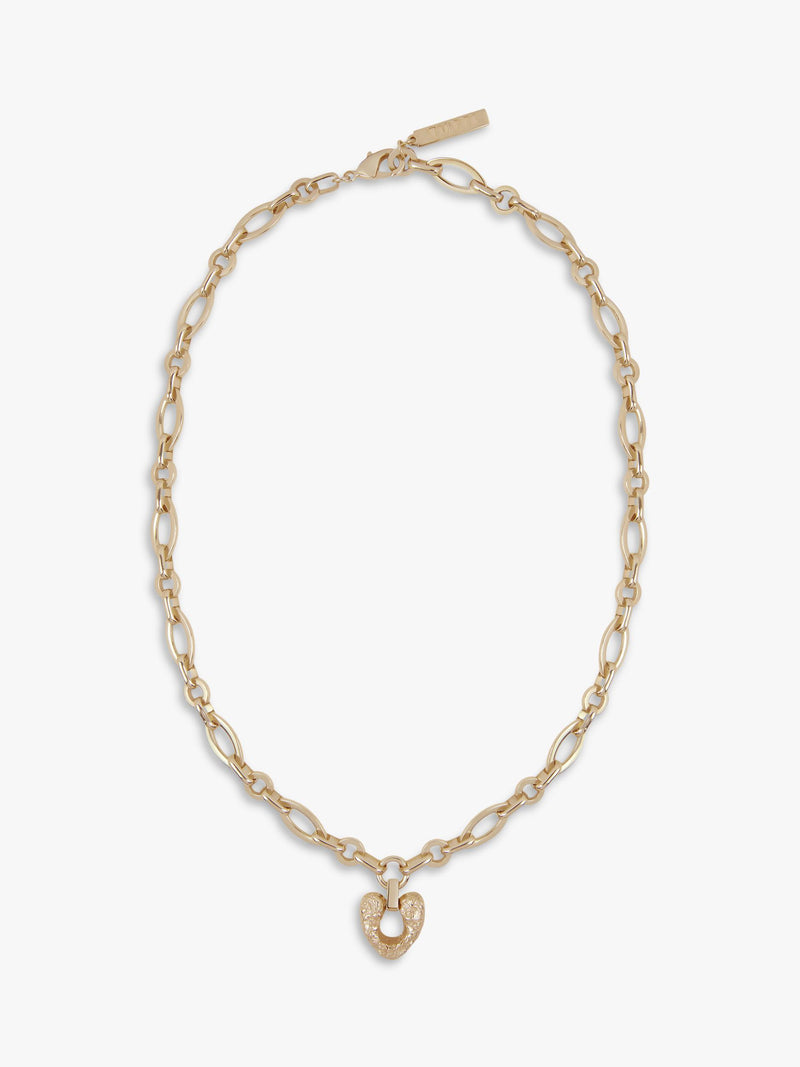 TUTTI chunky chain heart pendant necklace gold, UK version