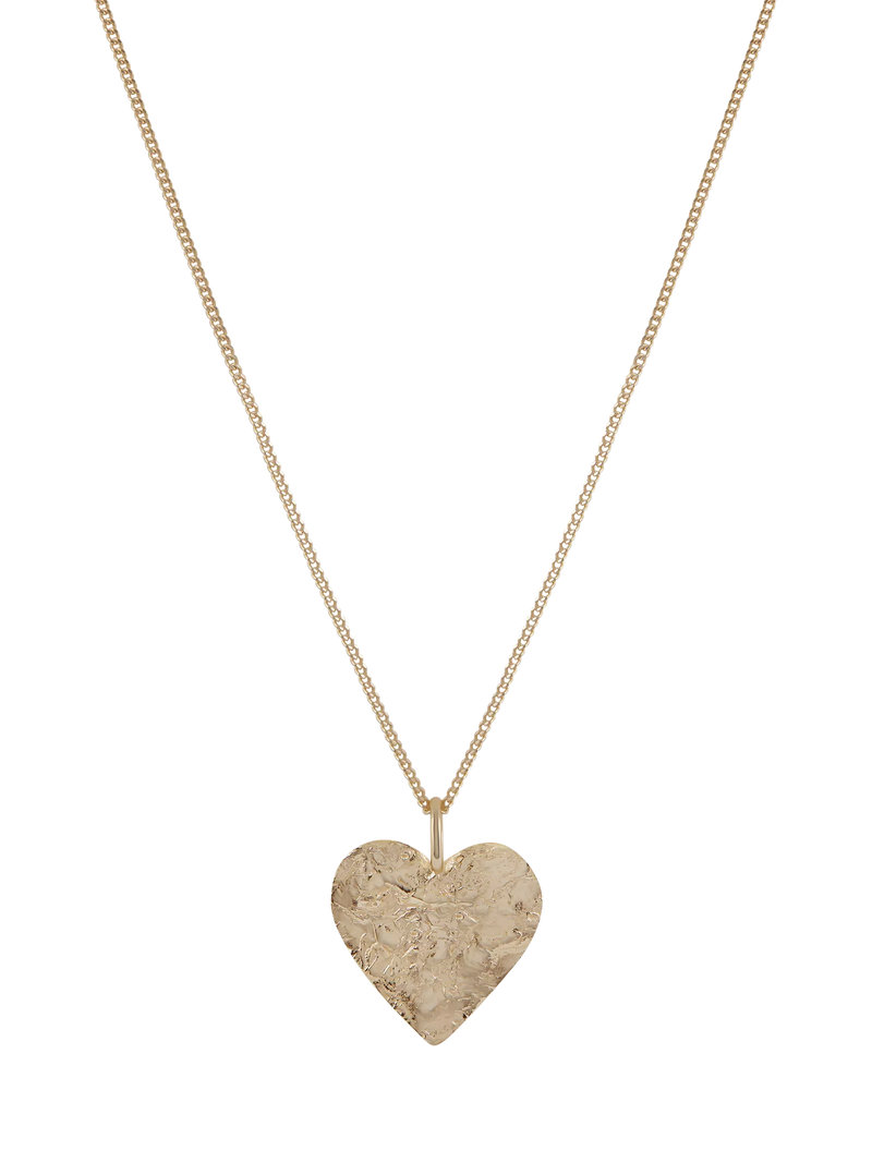 TUTTI textured heart pendant necklace gold (British brand)
