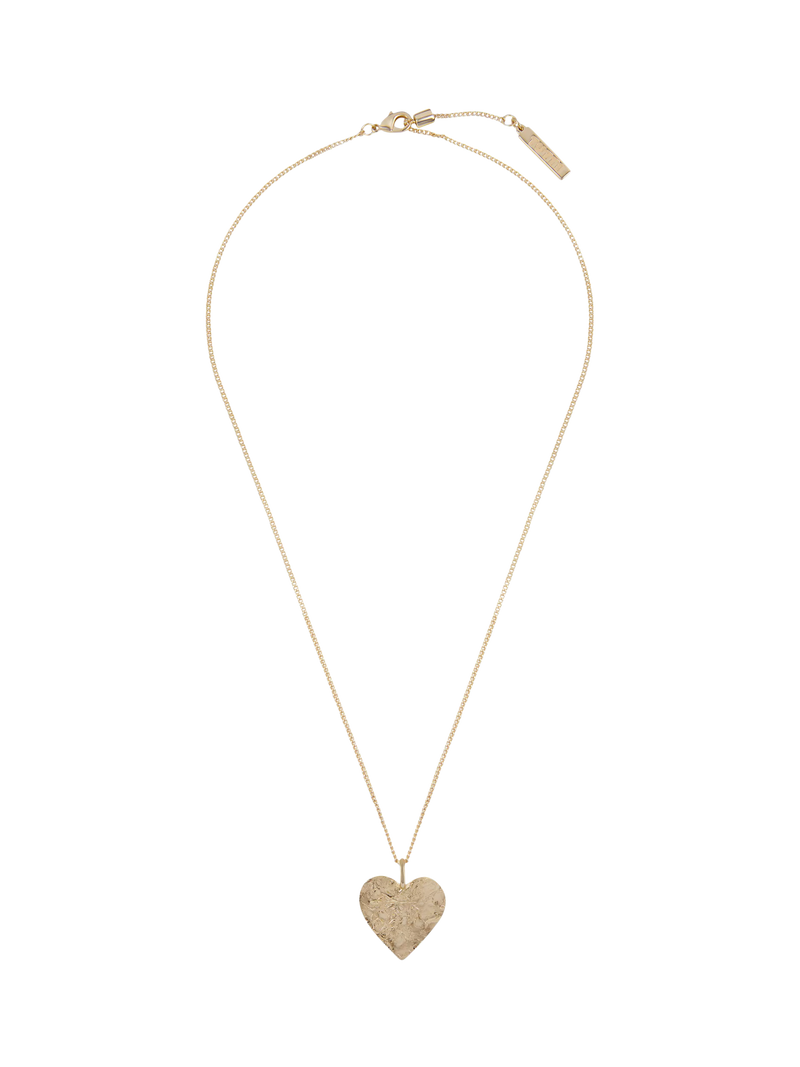 TUTTI textured heart pendant necklace gold (British brand)