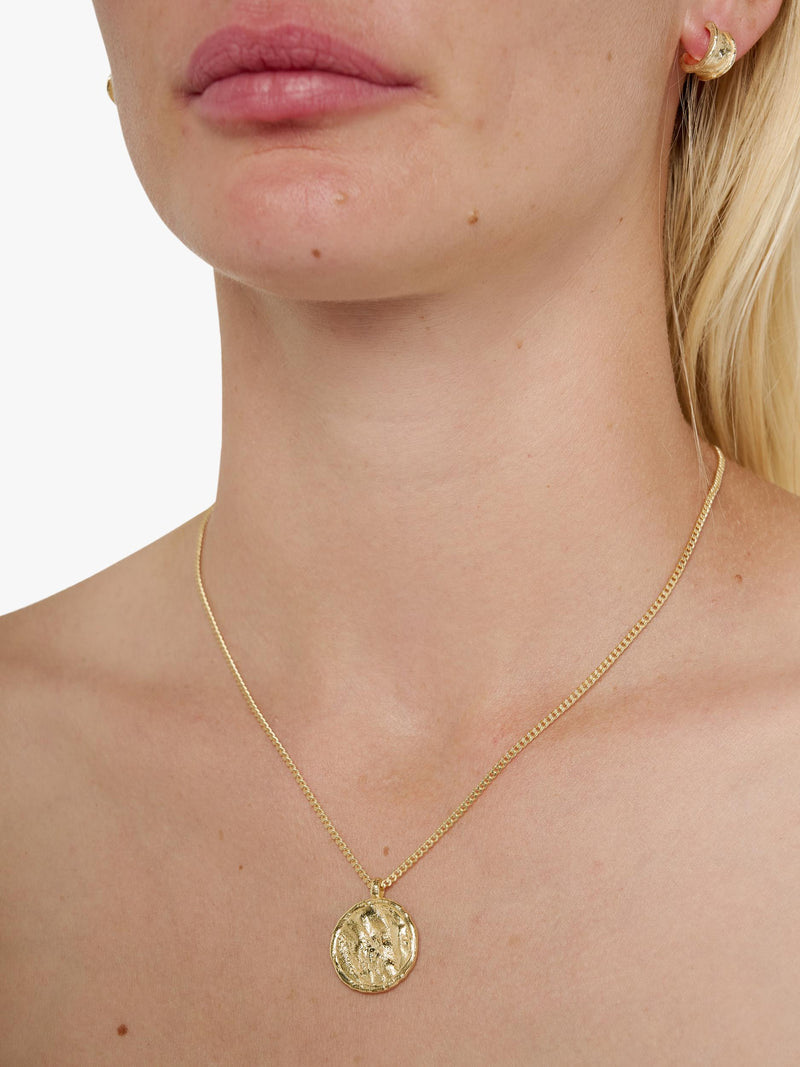 TUTTI textured disc pendant necklace - British product