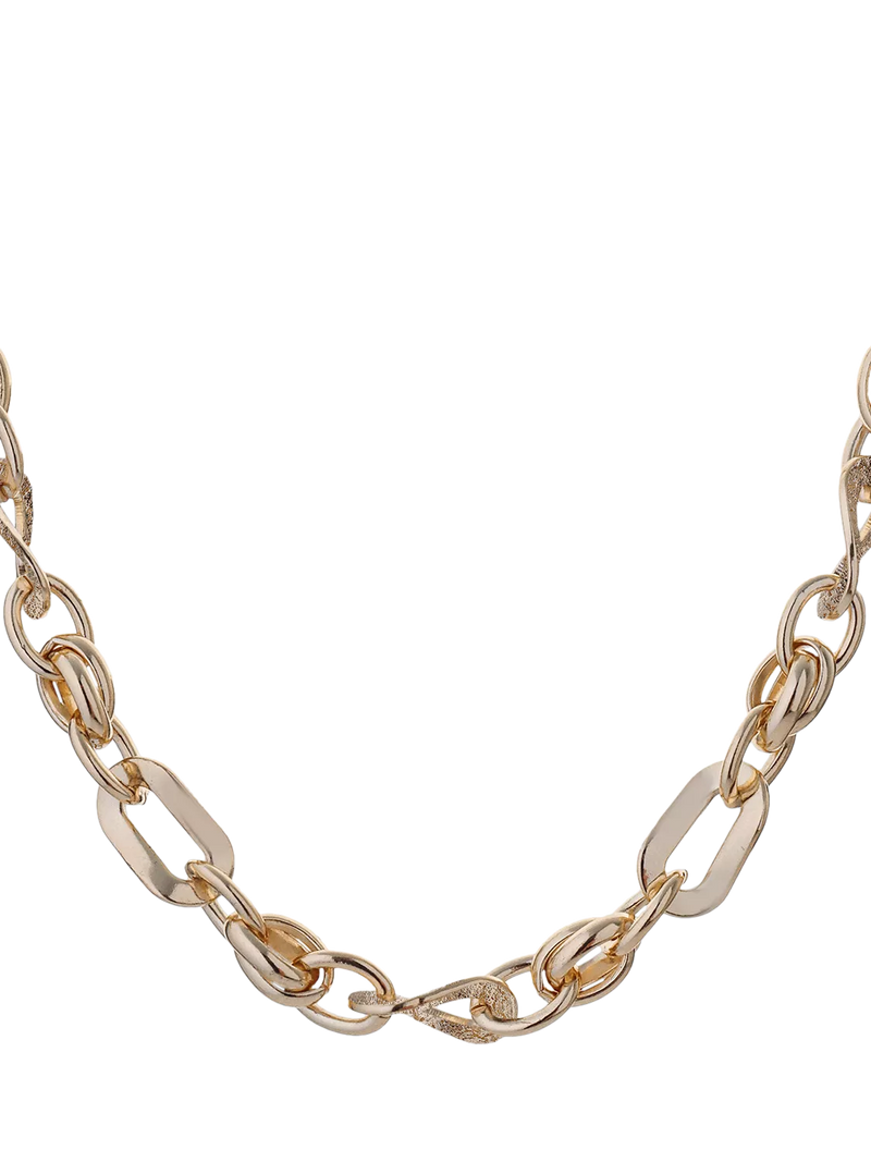 TUTTI gold flat waved chain necklace with adjustable length (British brand)