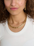 TUTTI square link chain necklace gold plated, imported from the UK