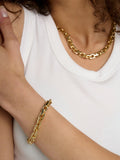 TUTTI square link chain necklace gold plated, imported from the UK