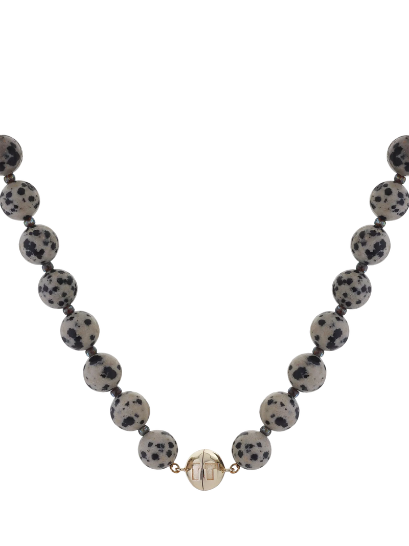 TUTTI Dalmatian Jasper beaded necklace 43cm, UK version