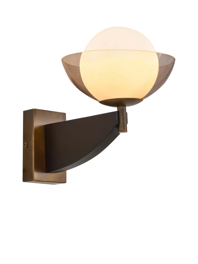 MADE Layla black glass orb wall light, UK version