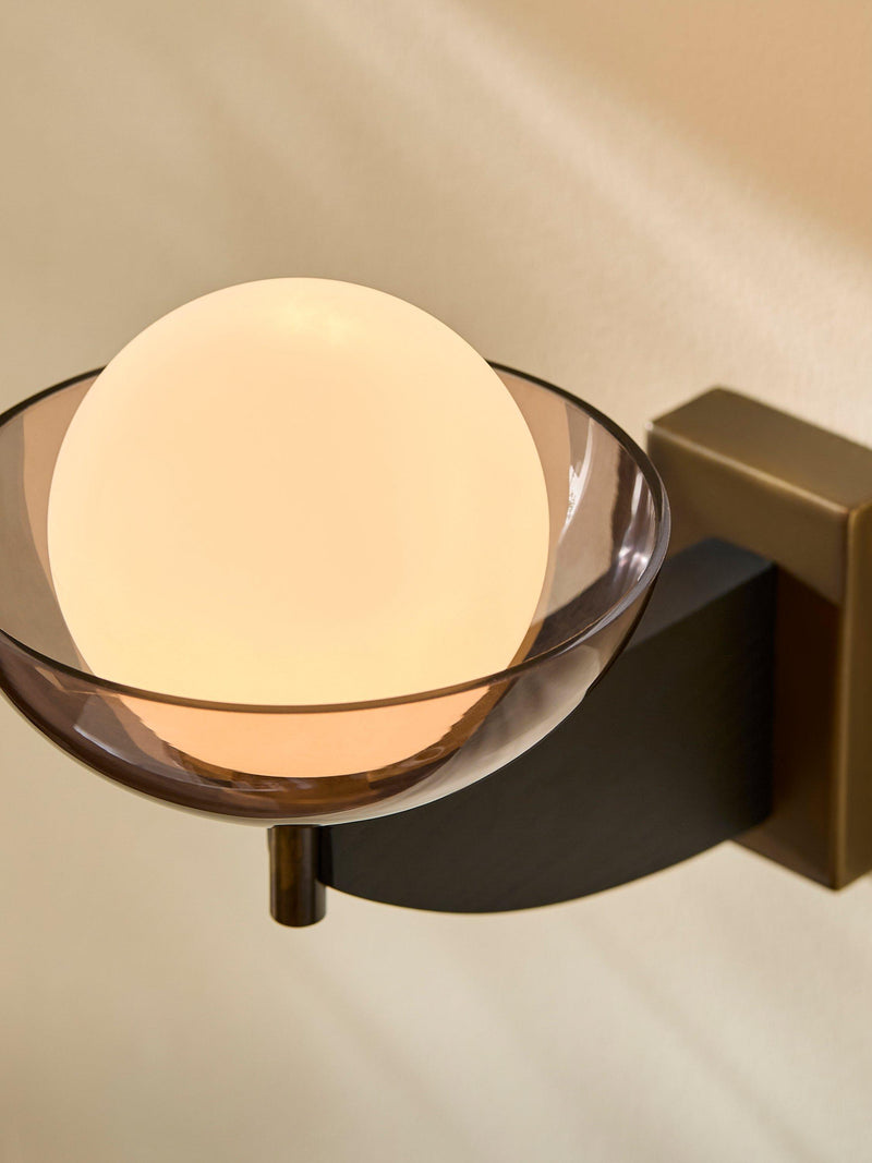 MADE Layla black glass orb wall light, UK version