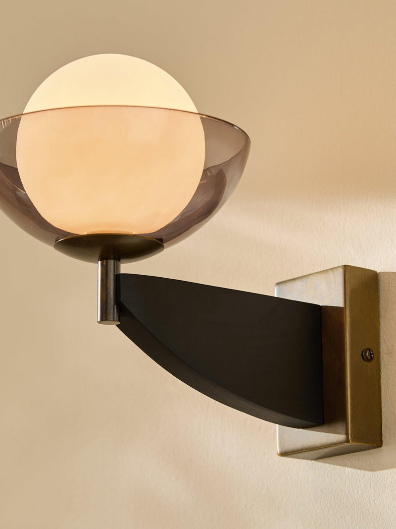 MADE Layla black glass orb wall light, UK version