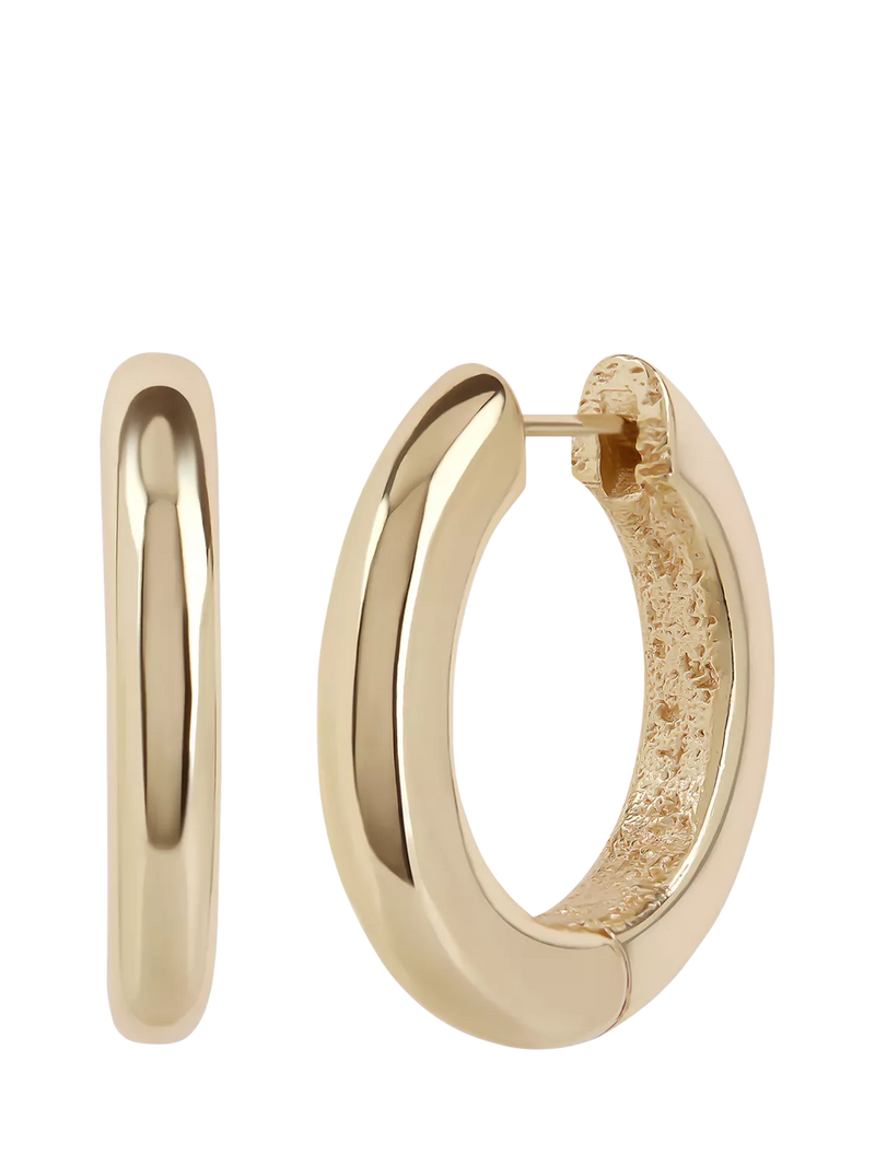 TUTTI Large Shade Hoop Earrings gold plated recycled brass, imported from the UK