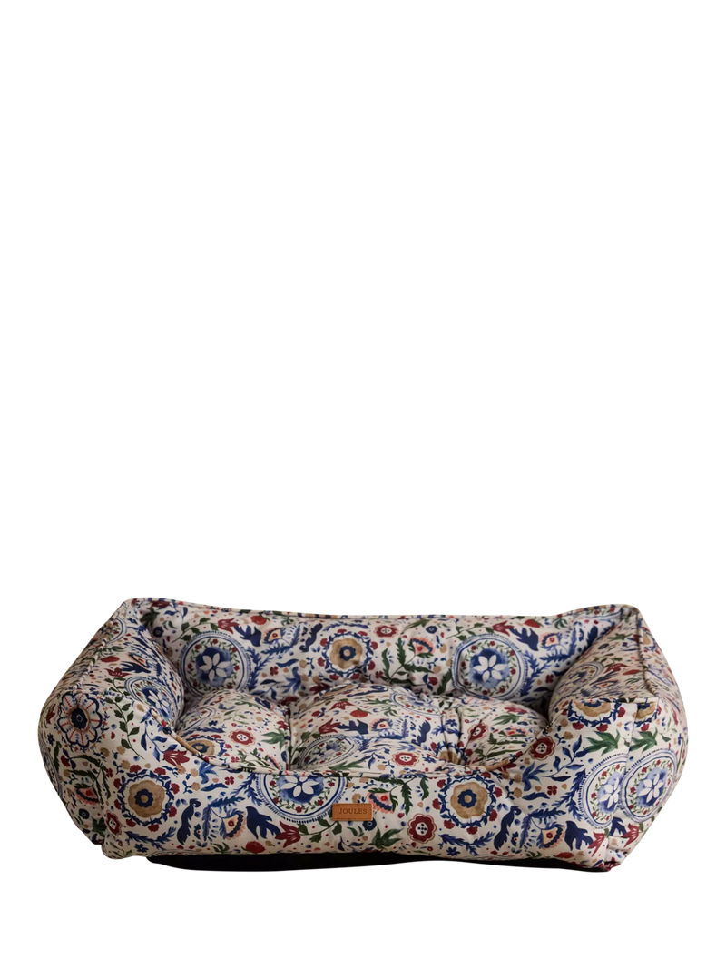 Joules floral pet bed with reversible cushion, UK version