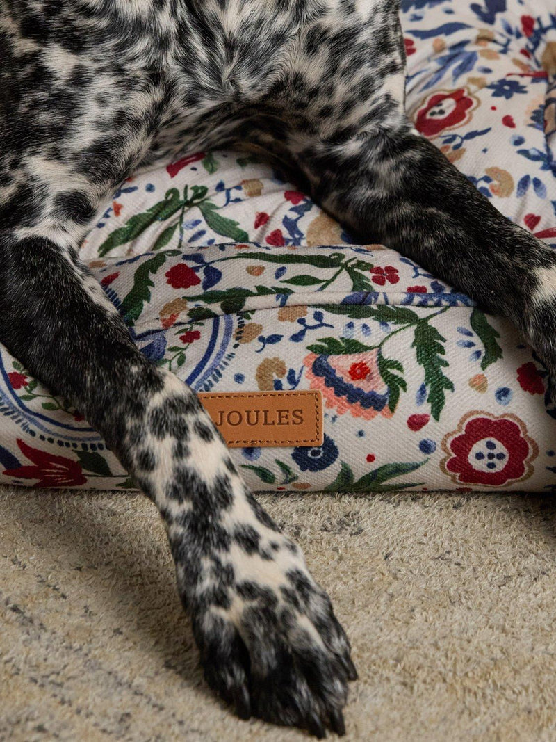Joules floral pet bed with reversible cushion, UK version