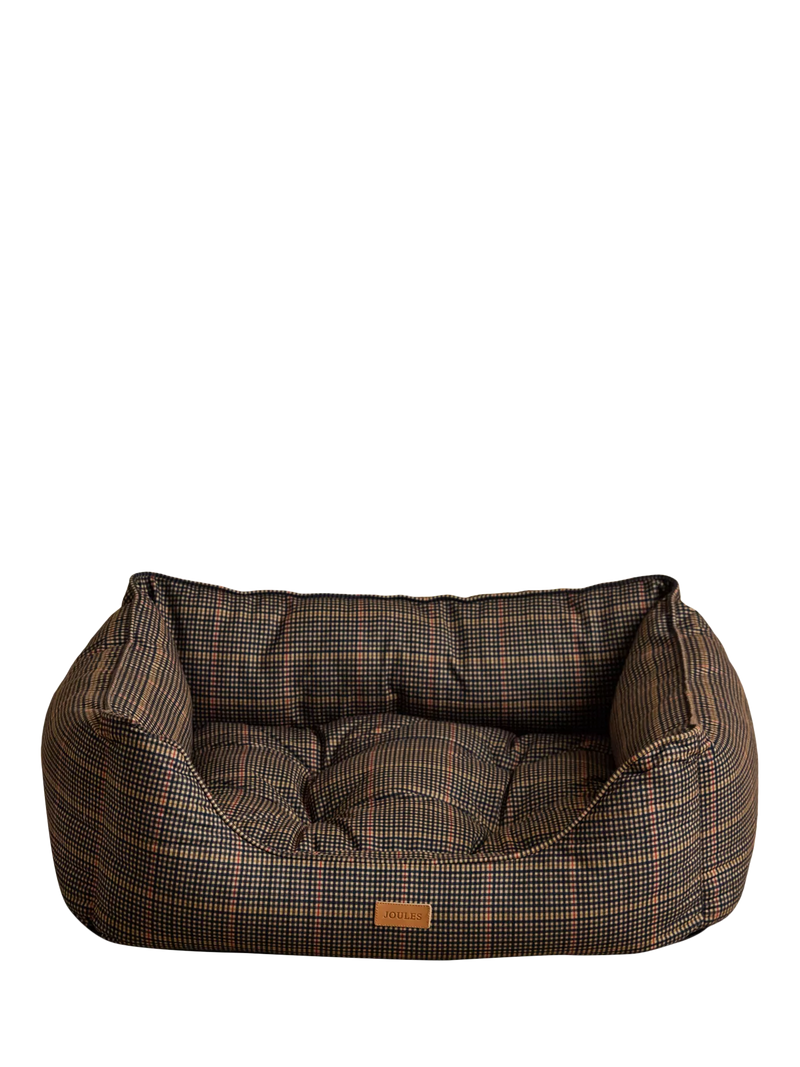 Joules Henson Check pet bed with padded sides, UK version