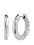 TUTTI silver hoop earrings with textured inner - British product