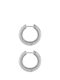 TUTTI silver hoop earrings with textured inner - British product