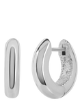 TUTTI waved hoop earrings in silver with textured finish (British brand)