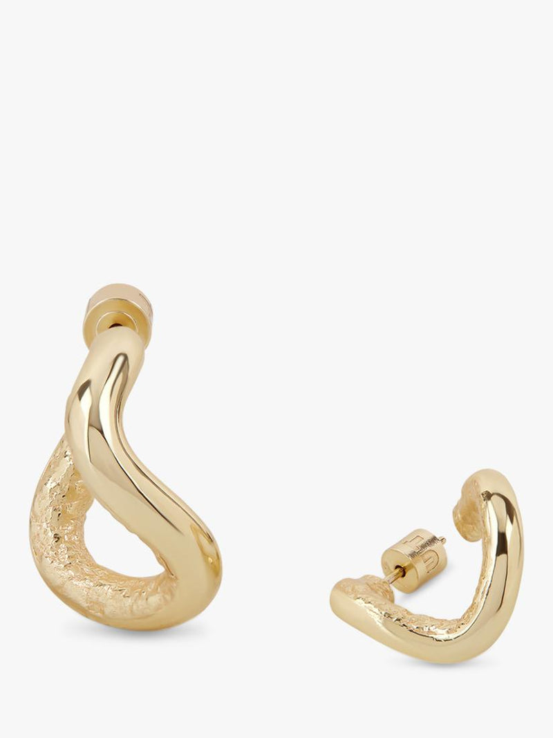 TUTTI gold plated waved hoop earrings, UK version