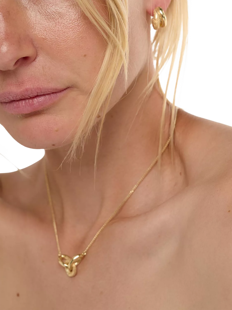 TUTTI gold plated double hoop earrings 1.6cm height, UK version