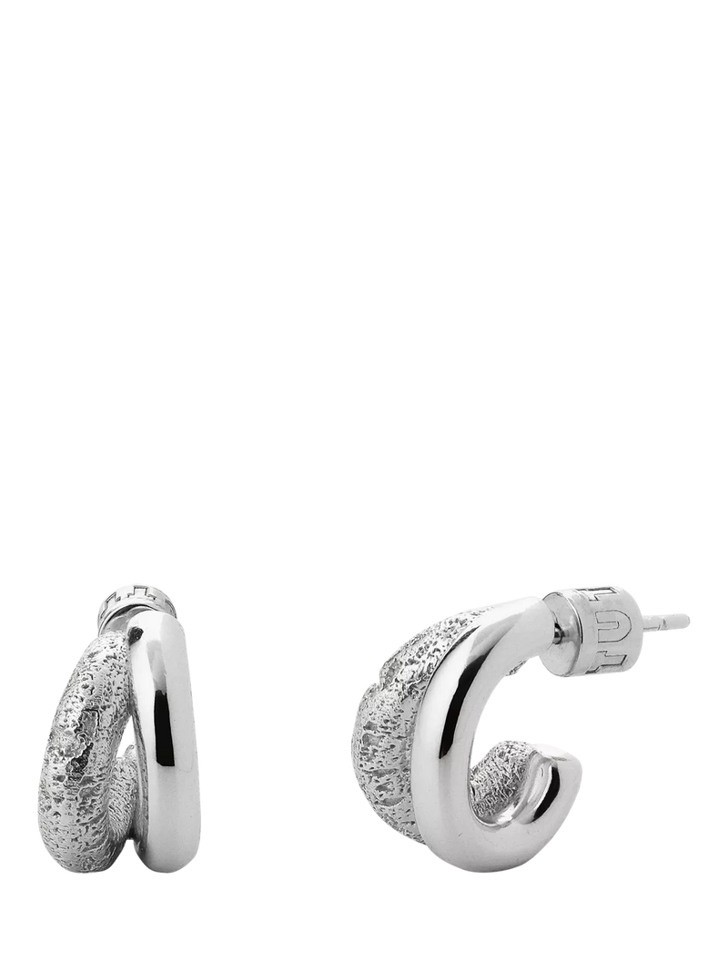 TUTTI Mirage double hoop earrings silver plated, UK version