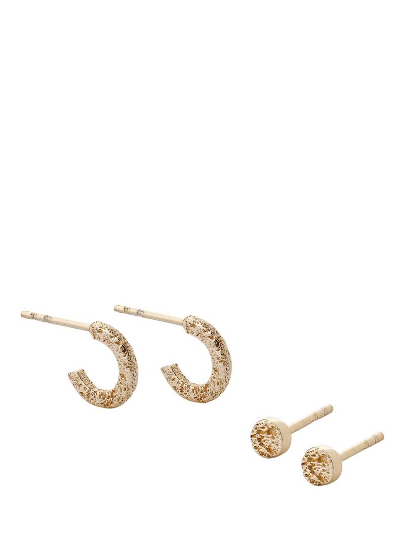 TUTTI earrings set textured gold pack of 2, UK version