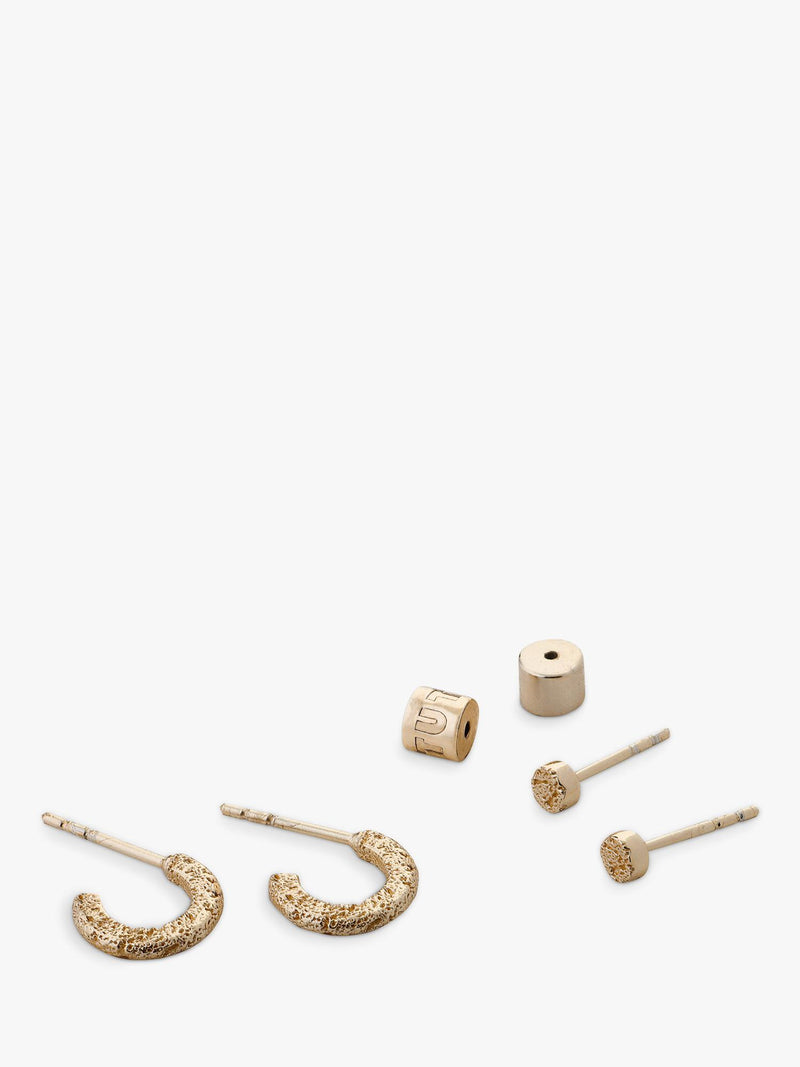 TUTTI earrings set textured gold pack of 2, UK version