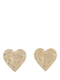 TUTTI gold plated flat heart stud earrings, UK version