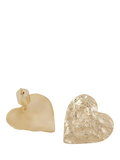 TUTTI gold plated flat heart stud earrings, UK version