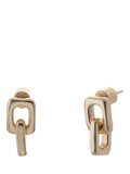 TUTTI soft square double drop earrings in gold, imported from the UK