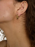 TUTTI soft square double drop earrings in gold, imported from the UK